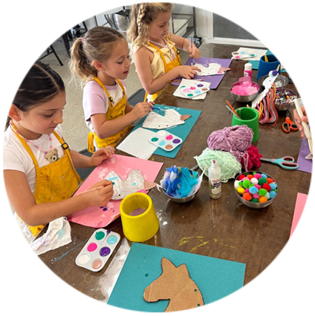 Kids enjoying arts and crafts at The Poppet Project Palm Beach Gardens